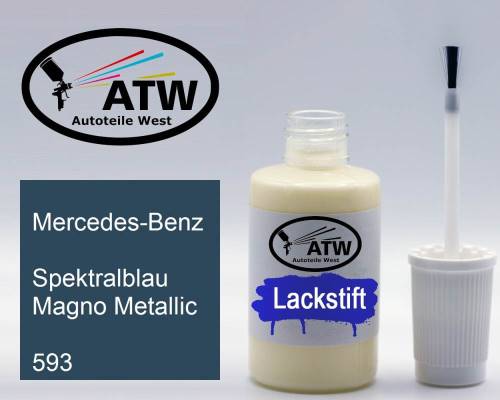 Mercedes-Benz, Spektralblau Magno Metallic, 593: 20ml Lackstift, von ATW Autoteile West.